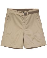 Sacai - Wide-leg Cotton Chino Shorts - Lyst