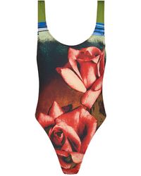 Jean Paul Gaultier - Roses Swimsuit Red In Polyester - Lyst