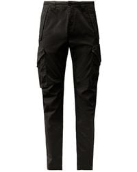 C.P. Company - Stretch Sateen Cargo Trousers Black In Cotton - Lyst