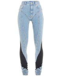 Mugler - Jeans skinny a vita media - Lyst