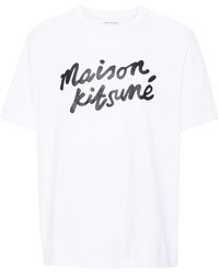Maison Kitsuné - Handwriting T-shirt White In Cotton - Lyst