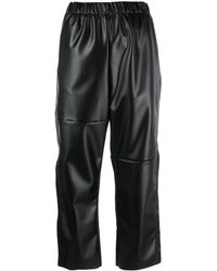 MM6 by Maison Martin Margiela - Elasticated-waistband Faux-leather Trousers - Lyst