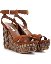 Miu Miu Wedge sandals for Women - Up to 49% off at Lyst.com
