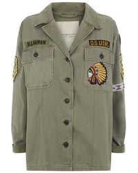 Denim & Supply Ralph Lauren Military Patch Shirt Jacket - Green
