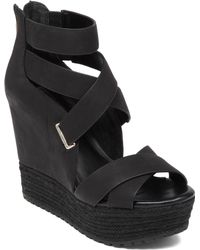 bcbg black wedge sandals