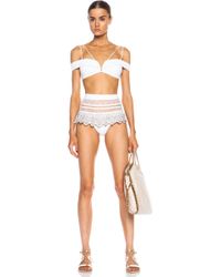 Zimmermann Riot Off The Shoulder Nylon-blend Bikini - White