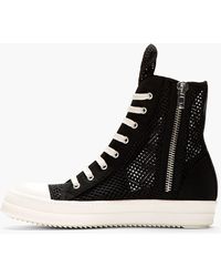 lyst drkshdw by rick owens black double mesh ramones sneakers in