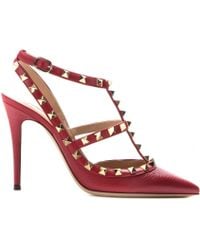 Valentino Tango Leather Maryjane Pumps in Red (Rubin) | Lyst