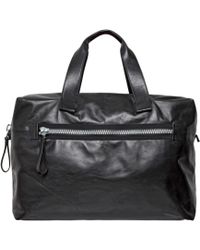 Cline Black Leather Inset Bowling Bag in Black | Lyst