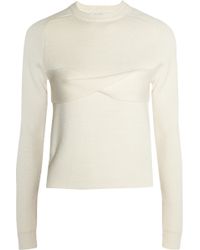 J.w. Anderson Wool Knit Turtle Neck Sweater in White (white/blue) | Lyst