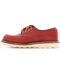 Red Wing Oxford Round Toe Shoes - Red