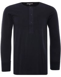 Merz B. Schwanen - Button Facing Long Sleeve T-shirt - Charcoal - Lyst