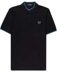 Fred Perry - Woven Mesh Henley Polo Shirt - Lyst