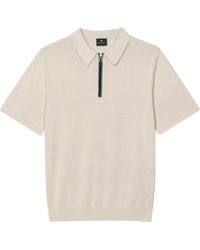 Paul Smith - Knitted Zip-neck Polo Shirt - Lyst