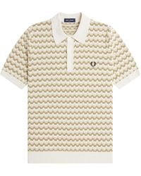 Fred Perry - Boucle Jacquard Knitted Polo Shirt - Lyst