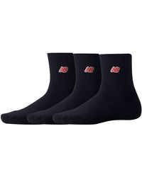 New Balance - 3 Pack Red Patch Logo Ankle Socks - Lyst