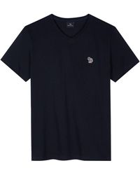 Paul Smith - V-neck Zebra Logo T-shirt - Lyst