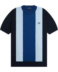 Fred Perry - K7853 Striped Fine Knit T-shirt - Lyst