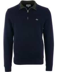 lacoste half zip navy