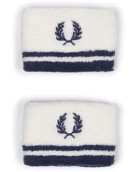 Fred Perry Tipped Towelling Sweatbands - White