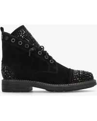 Daniel - Angel Black Suede Diamante Embellished Ankle Boots - Lyst
