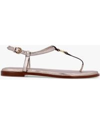 COACH - Jessica Champagne Leather Toe Post Sandals - Lyst