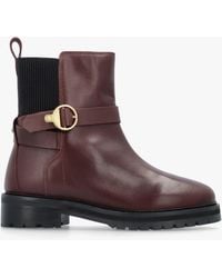 Barbour - Alexandra Merlot Leather Ankle Boots - Lyst