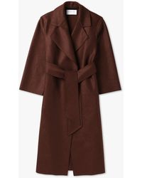 Harris Wharf London - Womens Belted Pressed Wool Clutch Coat In Cognac - Lyst