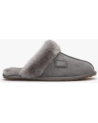 Australia Luxe - Grey Double-face Sheepskin Closed Mule Slippers - Lyst