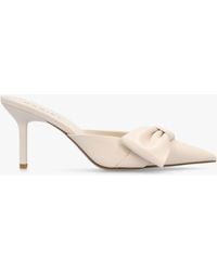 Daniel - Erose Cream Leather Bow Heel Mules - Lyst