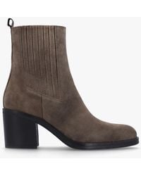 Alpe - Adios Brown Suede Western Chelsea Mid-heel Boots - Lyst
