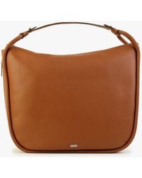 DKNY - Phoebe Caramel Leather Pebbled Hobo Bag - Lyst