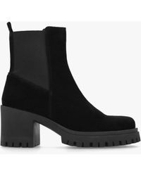 Daniel - Luxor Black Suede Block Heel Chelsea Boots - Lyst