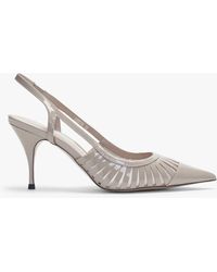 Daniel - Sabrina Nude Patent Leather Sling Back Heeled Shoes - Lyst