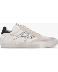 Ash - Moonlight Off White New Grey Silver Black Distressed Leather Trainers - Lyst