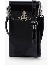 Vivienne Westwood - Black Patent Leather Phone Bag - Lyst