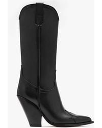 Sonora Boots - Santa Fe Furgo Black Leather Western Calf Boots - Lyst