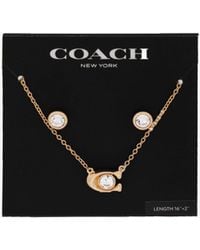 COACH - Stone C Stud & Necklace Set - Lyst