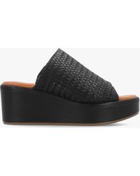 Moda In Pelle - Kalley Woven Leather Mid Wedge Mules - Lyst