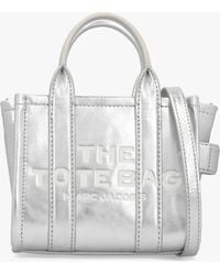 Marc Jacobs - The Metallic Leather Silver Cross-body Tote Bag - Lyst