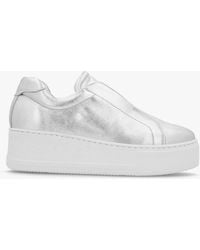 Daniel - Tred Silver Leather Laceless Flatform Trainers - Lyst