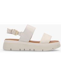 Moda In Pelle - Netty Cream Leather Chunky Sandals - Lyst