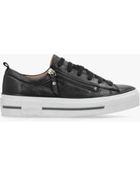 Moda In Pelle - Filician Black Leather Side Zip Trainers - Lyst