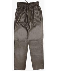 Oakwood - Gift Brown Leather Drawstring Trousers - Lyst