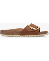 Birkenstock - Madrid Big Buckle Cognac Waxy Leather Mules - Lyst