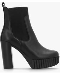 Alpe - Ablush Black Leather Platform High Heel Ankle Boots - Lyst