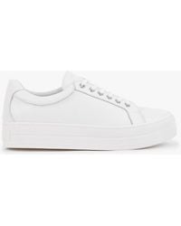 Daniel - Piccadilly Circus White Leather Flatform Trainers - Lyst