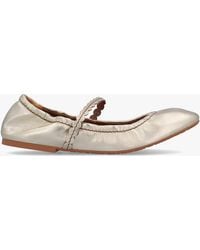 See By Chloé - Kaddy Light Gold Leather Flat Mary Janes - Lyst