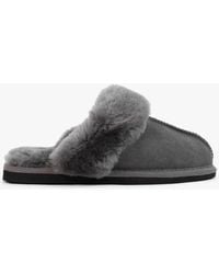 Daniel - Shut Grey Sheepskin Twinface Slippers - Lyst