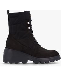 Wonders - Toronto Black Suede & Nylon Wedge Ankle Boots - Lyst